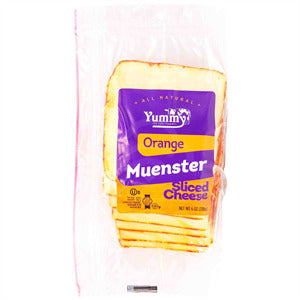 SLICED  ORANGE RIND MUENSTER CHEESE