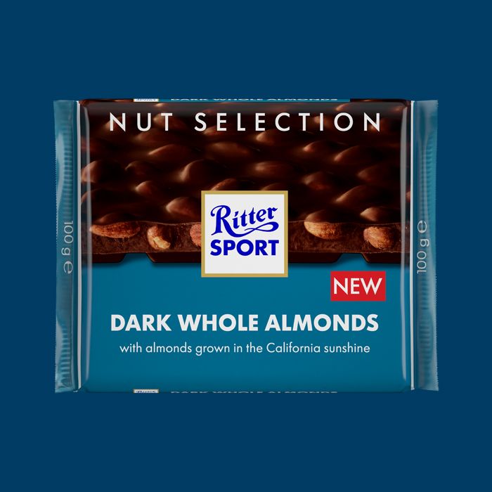 RITTER SPORT DARK WHOLE ALMONDS 100GR