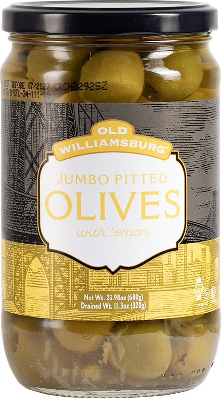 JUMBO PITTED OLIVES WITH LEMON