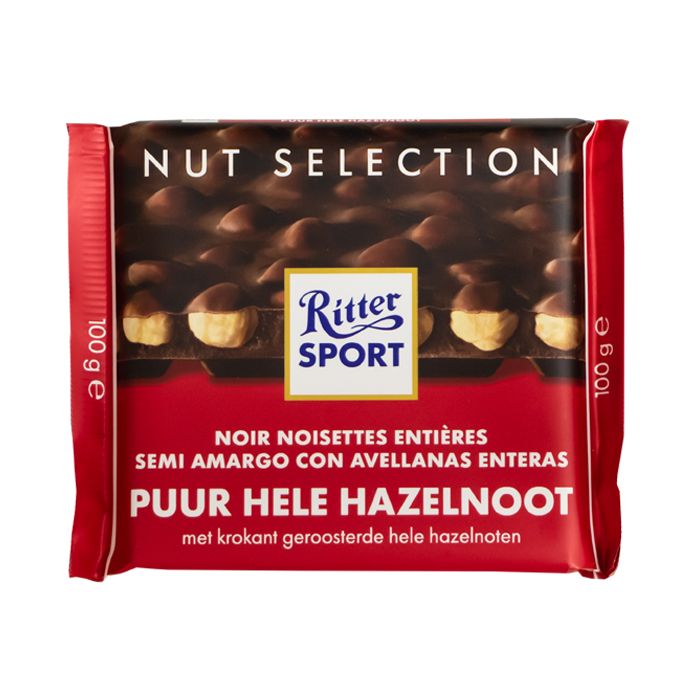 RITTER SPORT SEMI AMARGO CON AVELLANAS ENTERAS 59GR