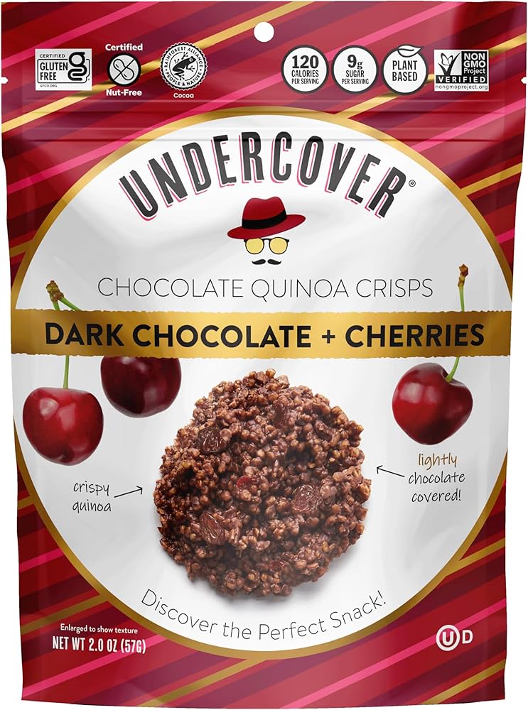 DARK CHOCOLATE AND CHERRIES QUINOA CRISPS