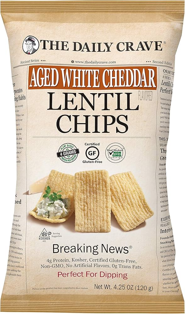 CHIPS A BASE DE LENTEJAS SABOR AGED WHITE CHEDDAR