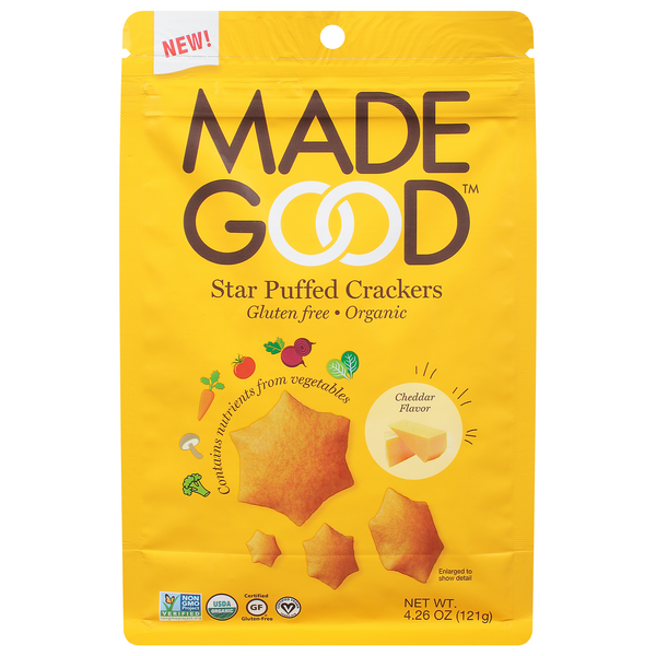 ORGANIC STAR PUFFED CRACKERS CHEDDAR