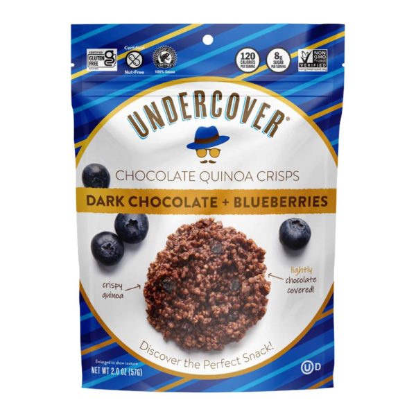 DARK CHOCOLATE AND BLUEBERRIES QUINOA CRISPS