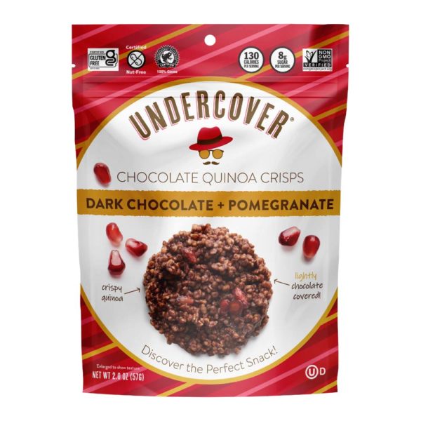 DARK CHOCOLATE AND  POMEGRANATE CHOCOLATE QUINOA CRISP