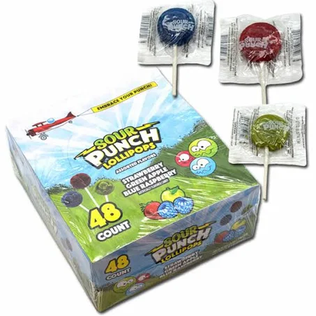 SOUR PUNCH LOLLIPOPS ASSORTED FLAVORS INDIVIDUAL 0.59OZ