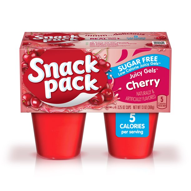 SNACK PACK SUGAR FREE CHERRY 4 PACK