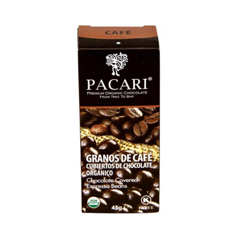 GRANOS DE CAFE CUBIERTA CON CHOCOLATE ORGANICO